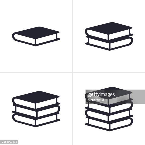 illustrations, cliparts, dessins animés et icônes de icônes et symboles des piles de livres - livres