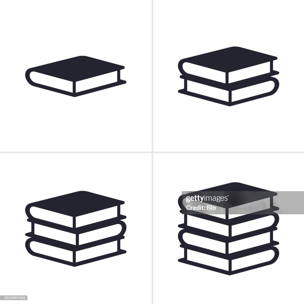 Book Stacks Icon and Symbols