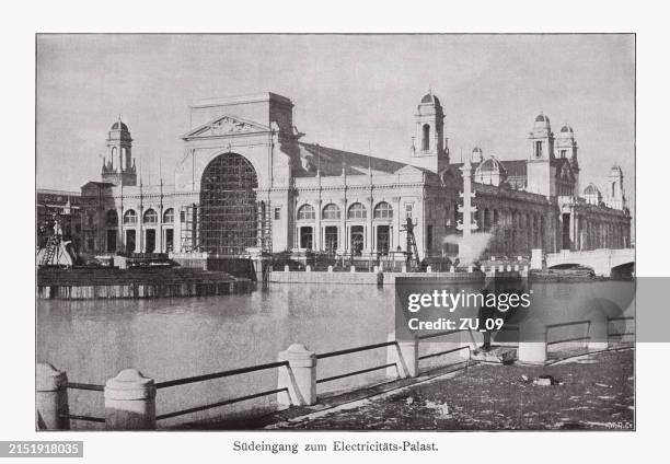 world's columbian exposition, chicago, 1893, halftone print, published in 1893 - lagoon stock illustrations