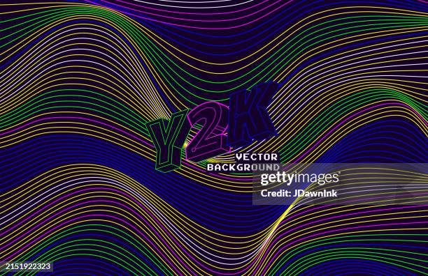 retro 2000s style y2k design template background with wire mesh wave pattern - 2000 stock illustrations