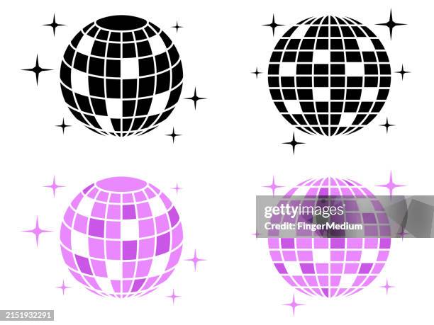 disco ball vector set - disco ball stock illustrations