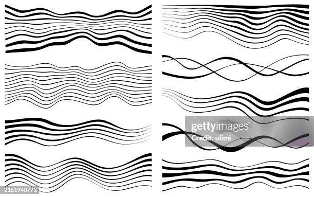 abstrakte wellenförmige linien - wellenmuster stock-grafiken, -clipart, -cartoons und -symbole