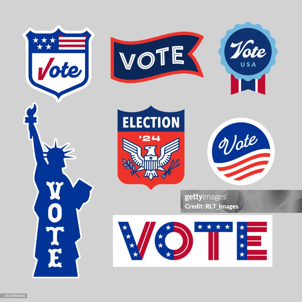 Usa Election And Voting Stickers High-Res Vector Graphic - Getty Images