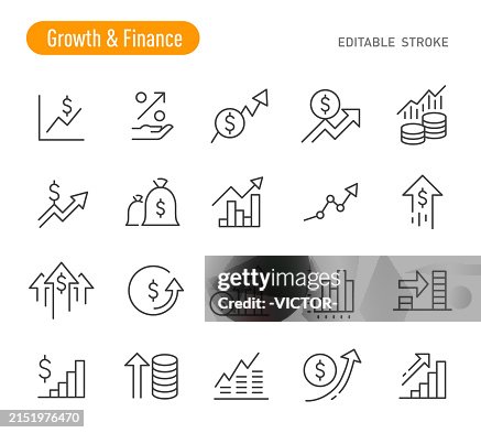 Iconos de Crecimiento y Finanzas - Serie de Líneas Iconos de Crecimiento y Finanzas - Serie de Líneas