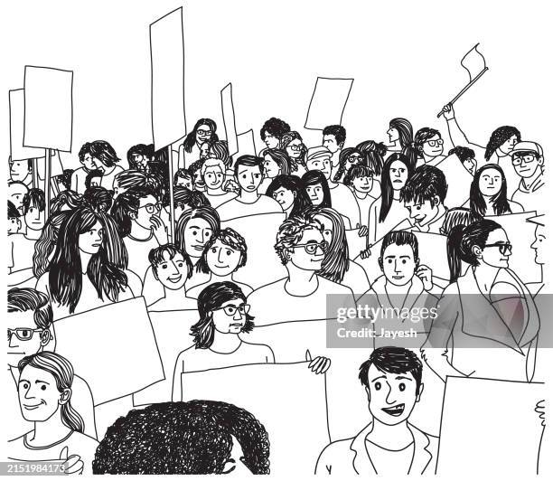 Protestor Drawing 282 Protest Crowd Drawing High Res Illustrations - Getty Images
