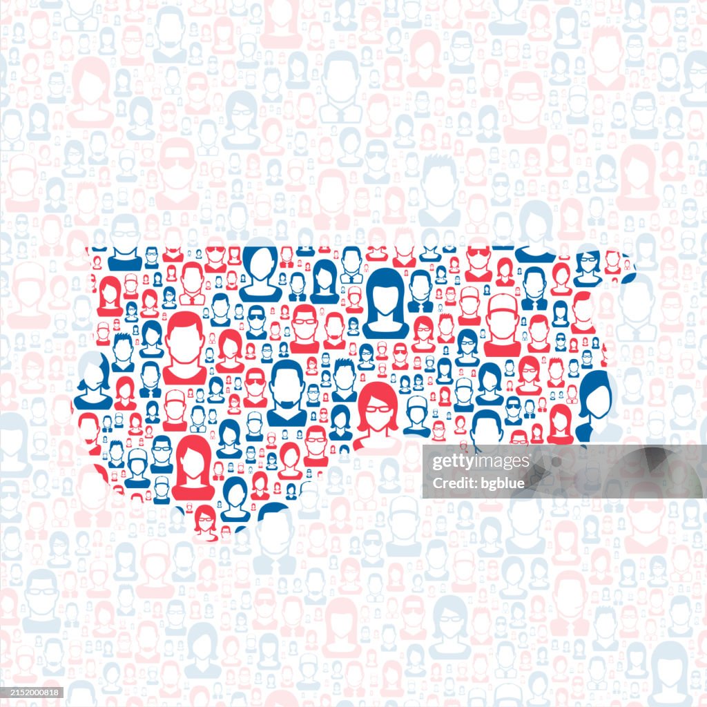 Sarpy County, Nebraska. Map with blue and red People