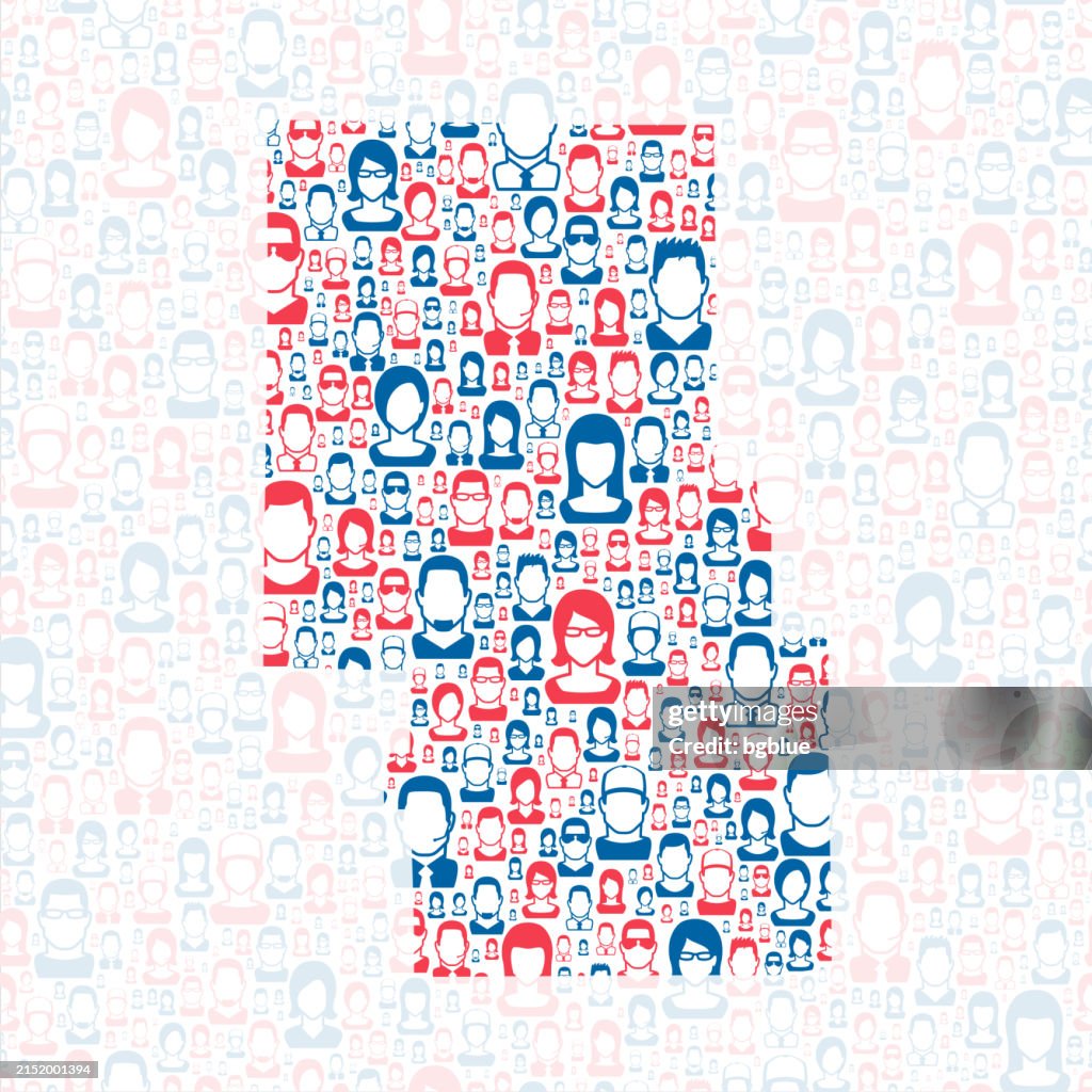 Richland County, Ohio. Map with blue and red People