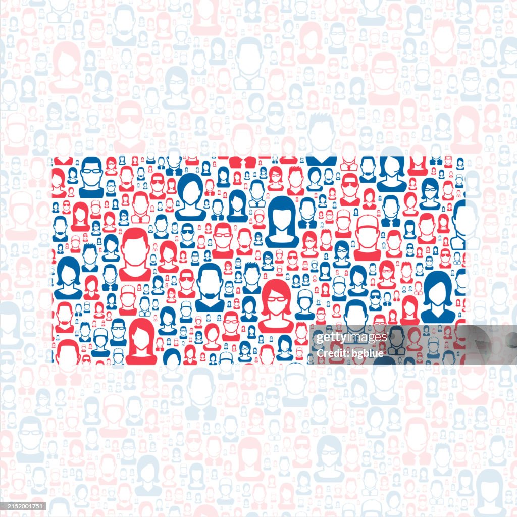 Eau Claire County, Wisconsin. Map with blue and red People