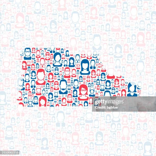 hernando county, florida. map with blue and red people - brooksville florida stock illustrations