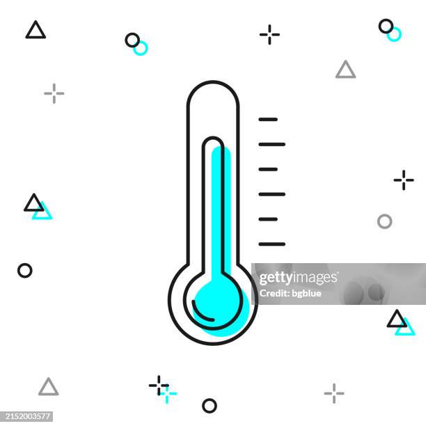 thermometer. line icon on white background - checking thermostat stock illustrations