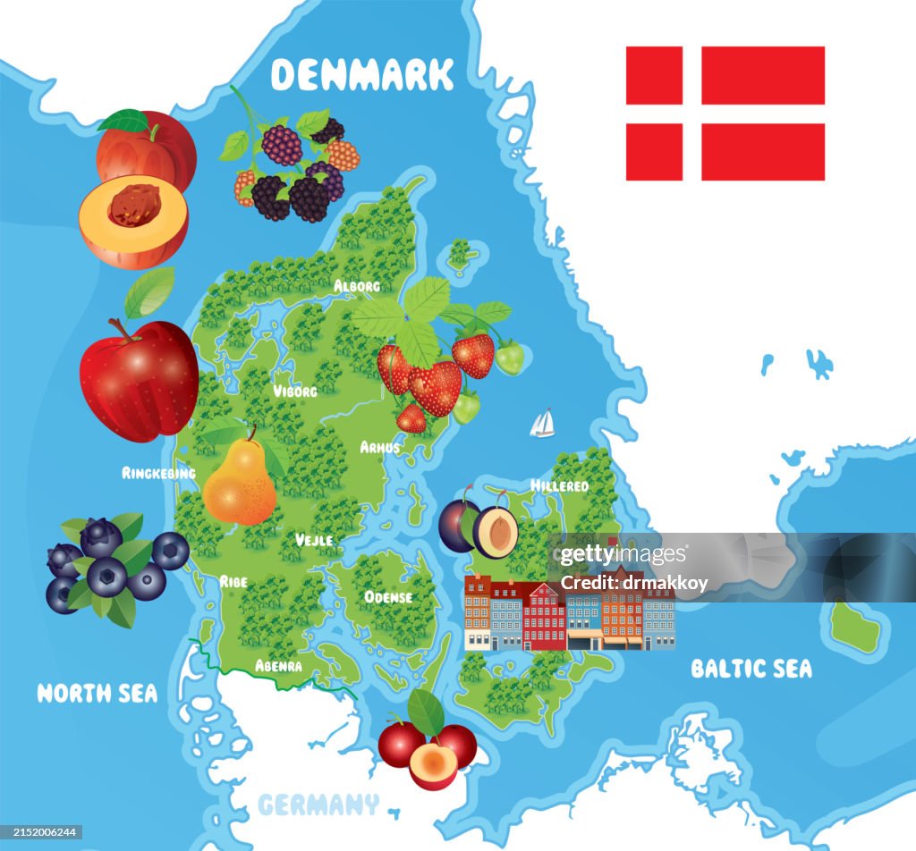 Mapas de frutas de Dinamarca