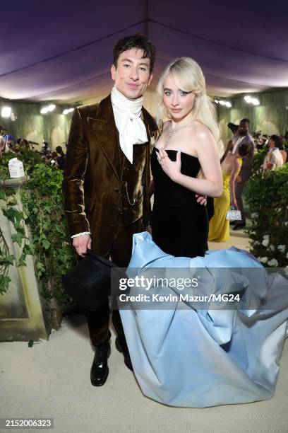Barry Keoghan and Sabrina Carpenter attend The 2024 Met Gala Celebrating "Sleeping Beauties: Reawakening Fashion" at The Metropolitan Museum of Art...