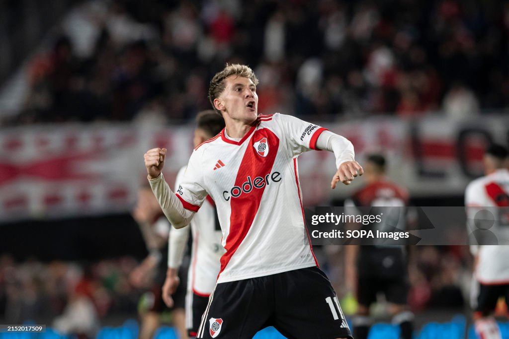 Colidio Facundo Colidio of River Plate celebrates his goal during a match ...