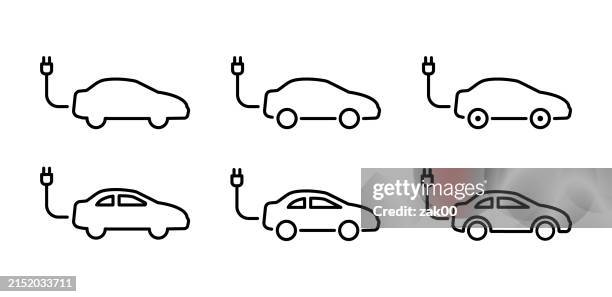 car with power line - streamline stock illustrations