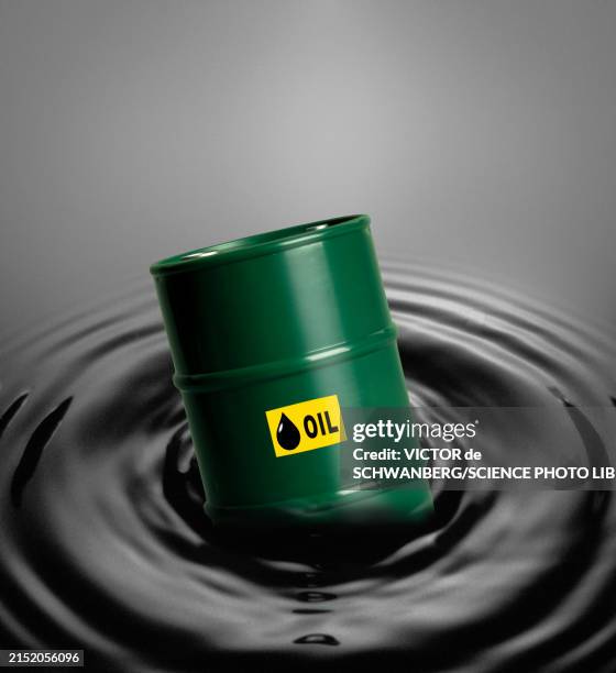 sinking oil drum, composite image - metal container stock illustrations