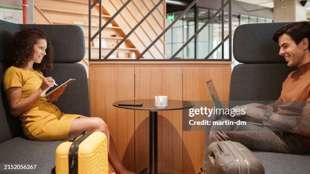 colleagues on business travel - flirting stock pictures, royalty-free photos & images