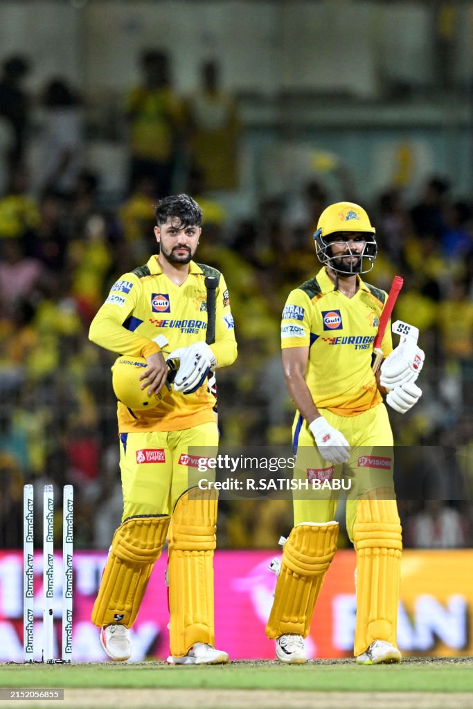Sameer Rizvi Cricketer Rohit Chennai Super Kings' captain Ruturaj Gaikwad and Sameer Rizvi walk ...