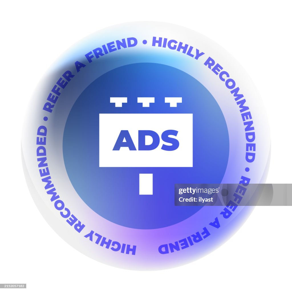 Glass Badge Design with Billboard Icon