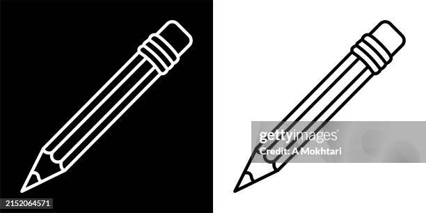 pencil icon. - black graphite stock illustrations