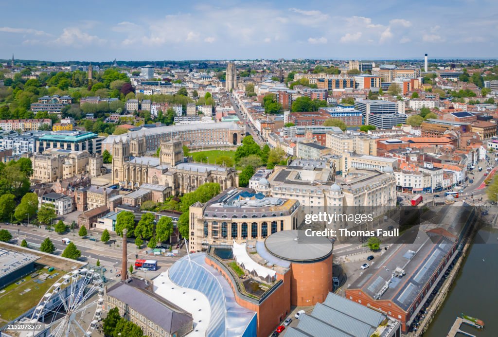 Bristol city centre around Cathedral