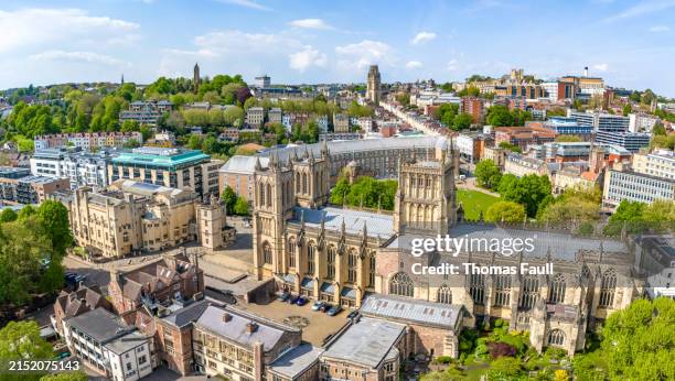 bristol cathedral in city centre - bristol cathedral stock pictures, royalty-free photos & images