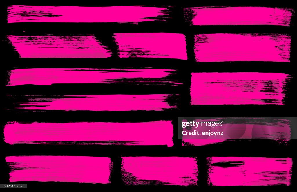 Padrões vetoriais de pincel texturizado grunge rosa