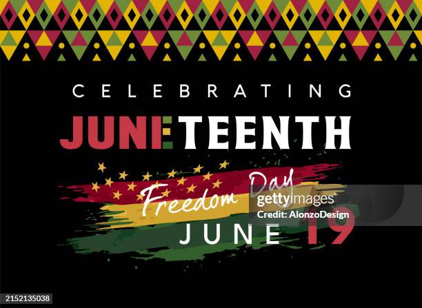 juneteenth freedom day celebration banner. african-american black history. liberation day. - africa freedom day stock illustrations