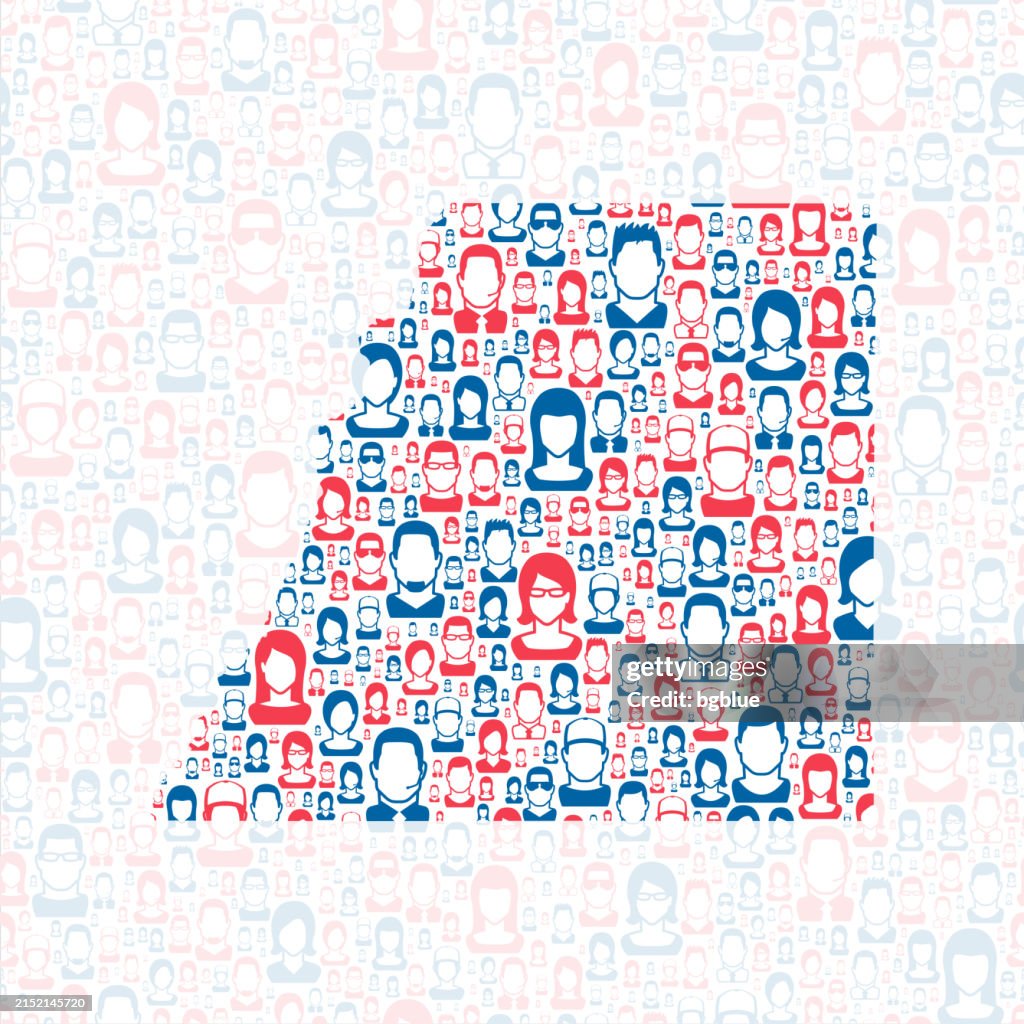 Douglas County, Colorado. Map with blue and red People