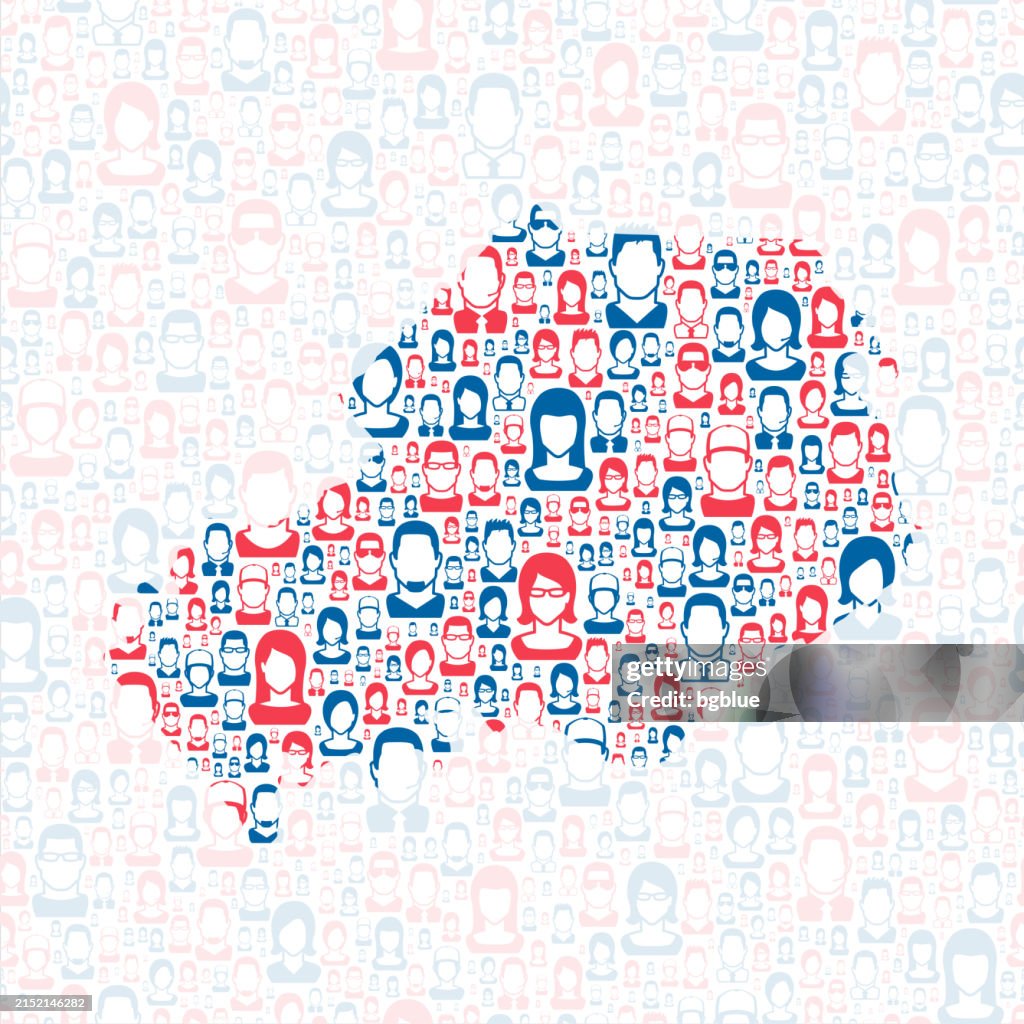 Knox County, Tennessee. Map with blue and red People