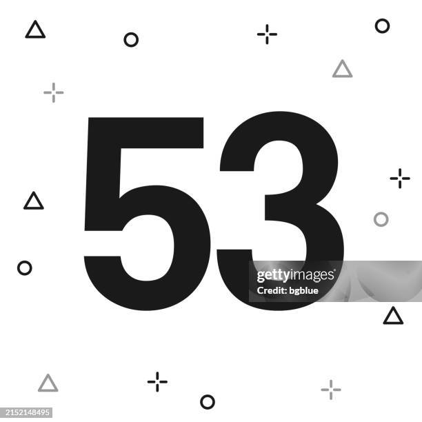 53 Number Fiftythree Icon With Reflection On White