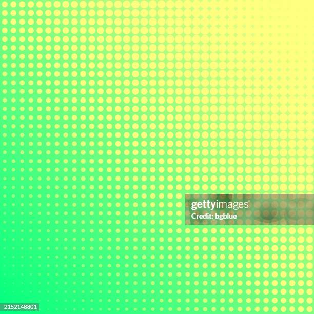halftone background with green gradient - trendy design - yellow dots background stock illustrations