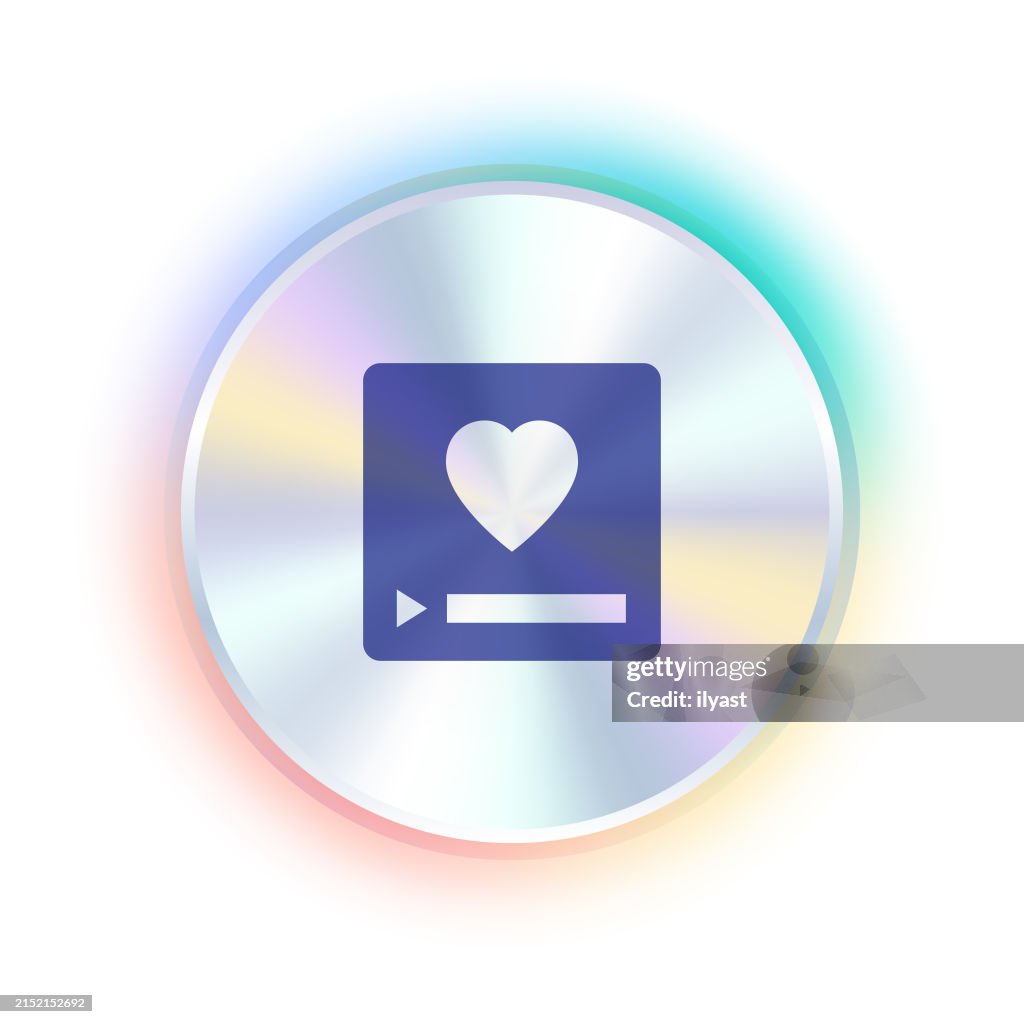 Conception d’autocollant hologramme avec icône de didacticiel vidéo
