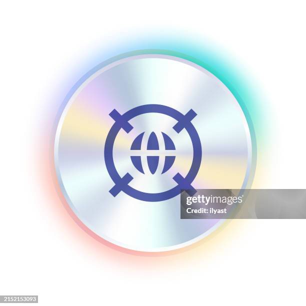 hologram sticker design with planet earth icon - weather satellite stock illustrations