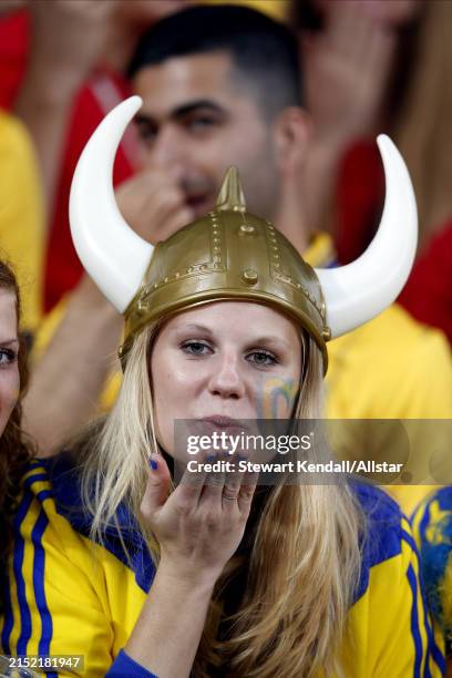 Swedish Fan at the UEFA Euro 2012 Group D match between Sweden and England at Olympic Stadium on June 15, 2012 in Kiev, Ukraine.