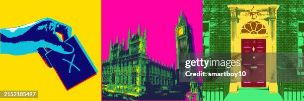 ilustraciones, imágenes clip art, dibujos animados e iconos de stock de iconos de las elecciones generales británicas - elección general