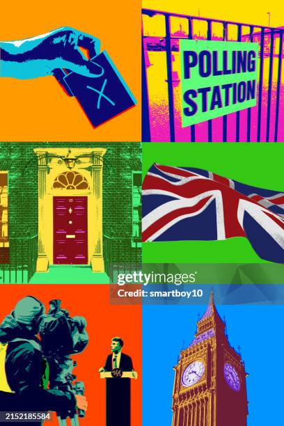 ilustraciones, imágenes clip art, dibujos animados e iconos de stock de iconos de las elecciones generales británicas - elección general