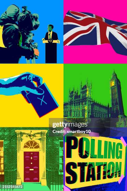 british general election icons - general election uk stock illustrations