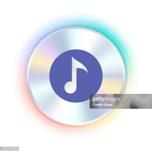 hologram sticker design with music note icon - opera stock illustrations