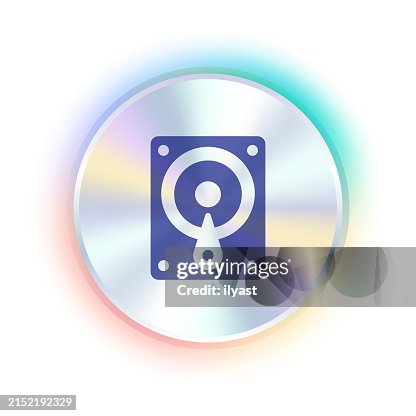 Hologram Sticker Design with Solid Disk Icon Hologram Sticker Design with Solid Disk Icon
