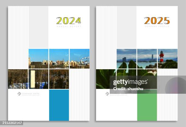 vector of business company annual report profile cover template design - a4 paper stock illustrations