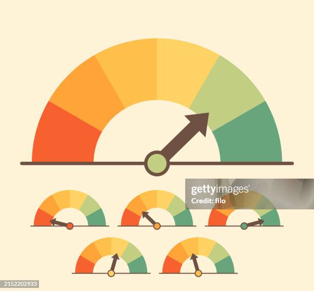 gauge level quality review positive negative design elements - performance gauge stock illustrations