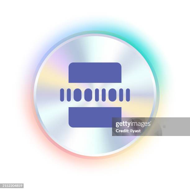 hologram sticker design with binary code icon - hologram stock illustrations