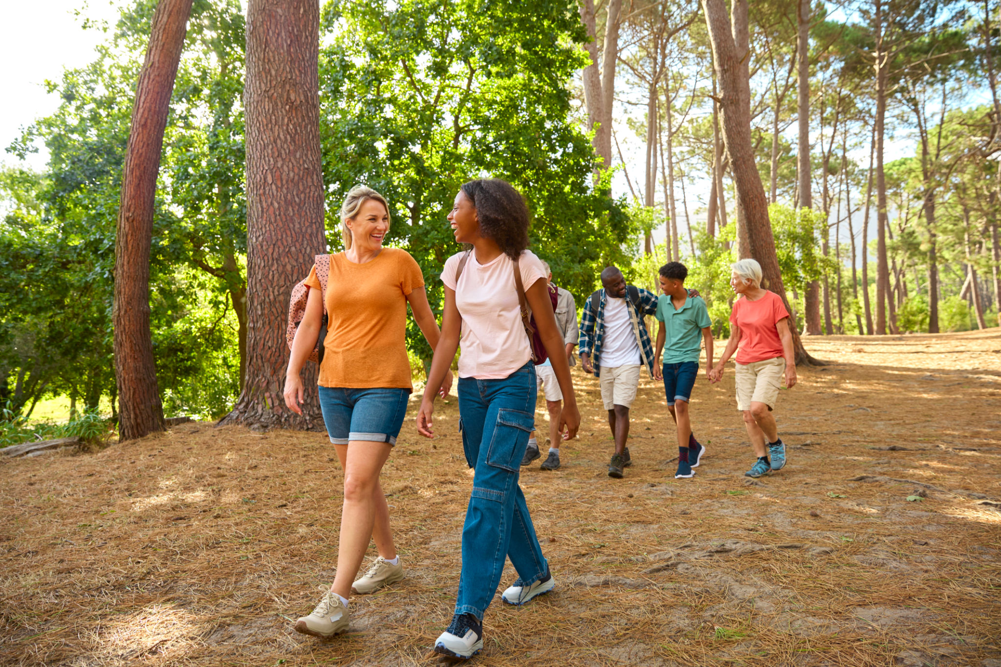 group hiking
