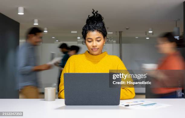 businesswoman working at a busy office - blurred motion stock pictures, royalty-free photos & images