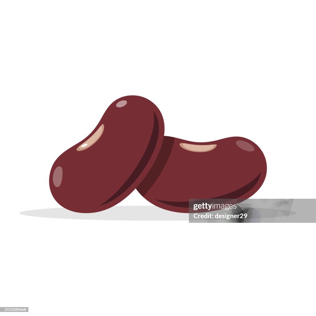 Diseño vectorial de icono de frijol rojo.