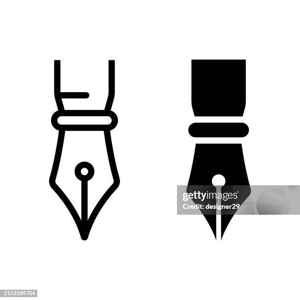 stockillustraties, clipart, cartoons en iconen met fountain pen icon vector design. - vulpen