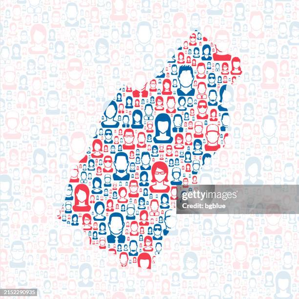 page county, virginia. map with blue and red people - page border stock illustrations