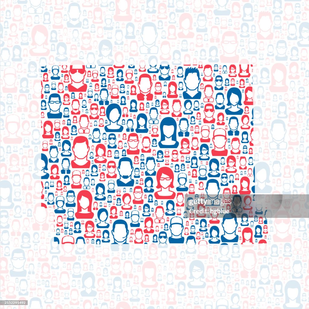 Box Butte County, Nebraska. Map with blue and red People