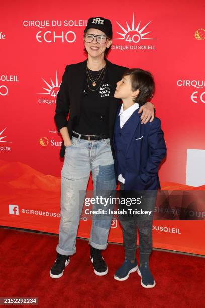Dani Kind and guest arrive at the Toronto premiere of the Cirque du Soleil show "ECHO" at Under the Big Top on May 09, 2024 in Toronto, Ontario.