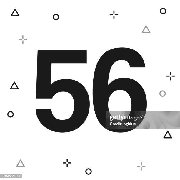 56 Number Fiftysix Icon On White Background High-Res Vector